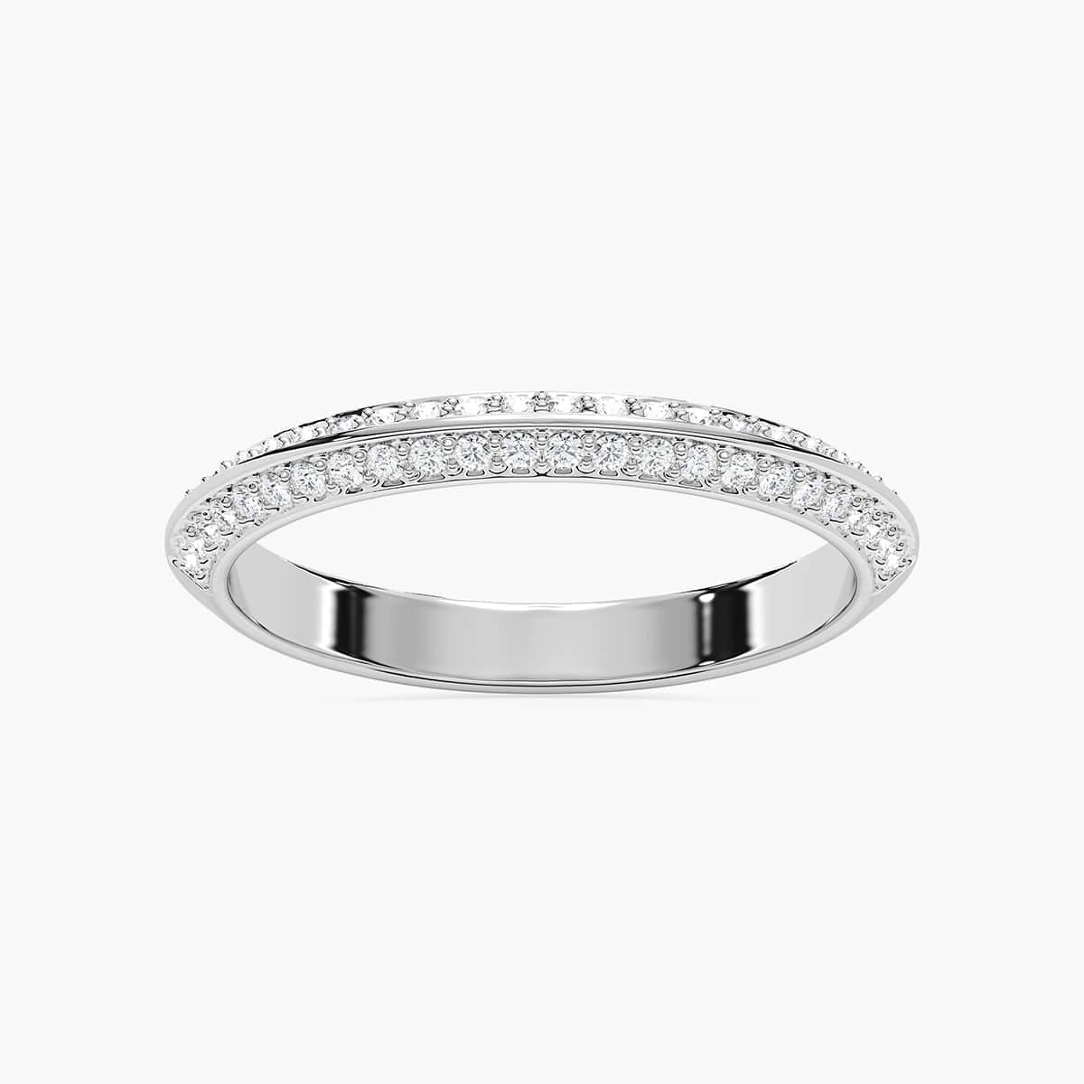 Autumn 1/3 ctw Round Lab Grown Diamond Knife Edge Pave Wedding Band