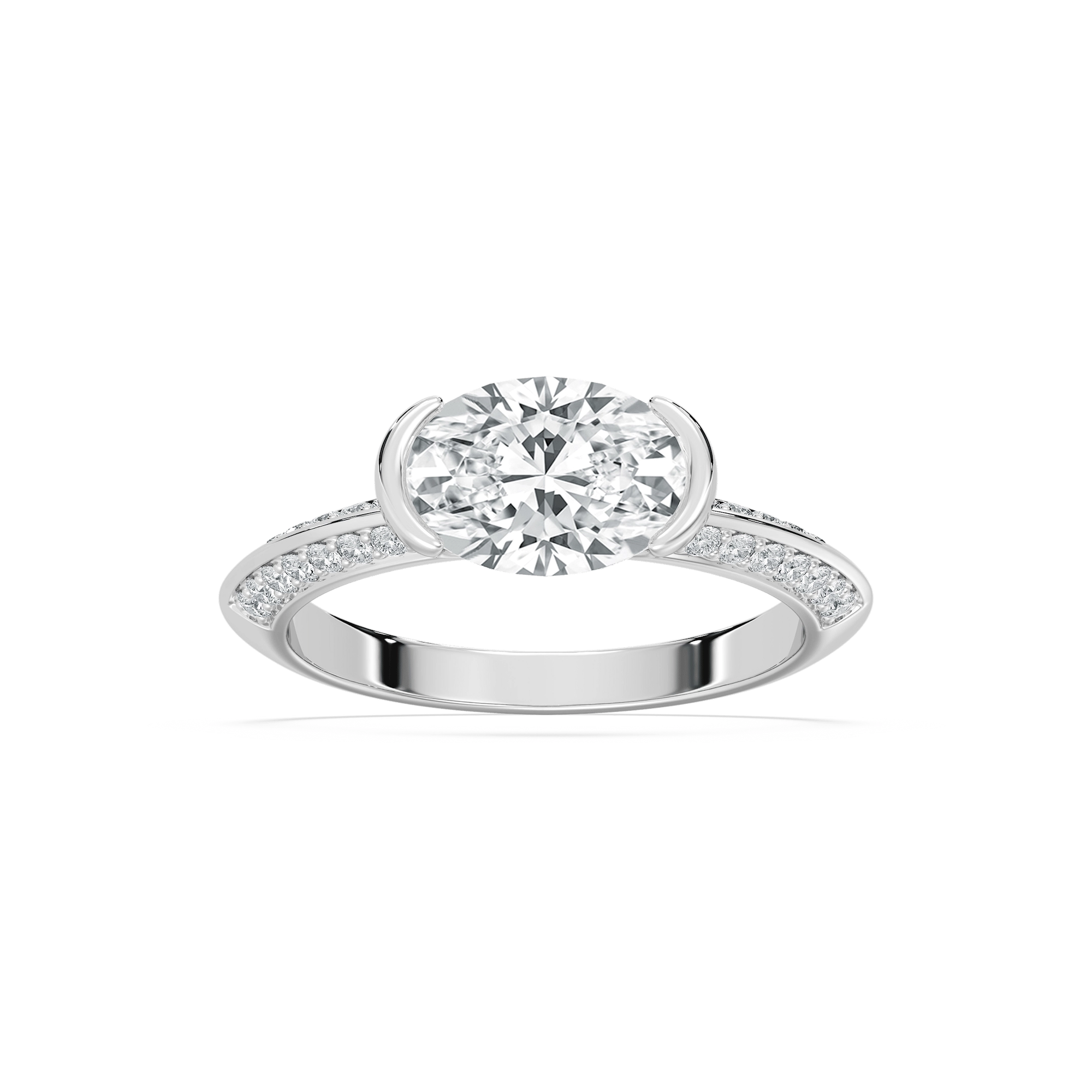 Kyra Semi Bezel Engagement Ring in Rose Gold