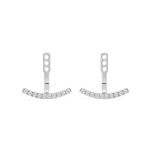 1/5 ctw Round Lab Grown Diamond Curved Bar Earring Jackets