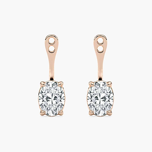 Oval Lab Grown Diamond Drop Earring Jackets