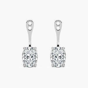 Oval Lab Grown Diamond Drop Earring Jackets