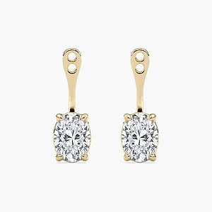 Oval Lab Grown Diamond Drop Earring Jackets
