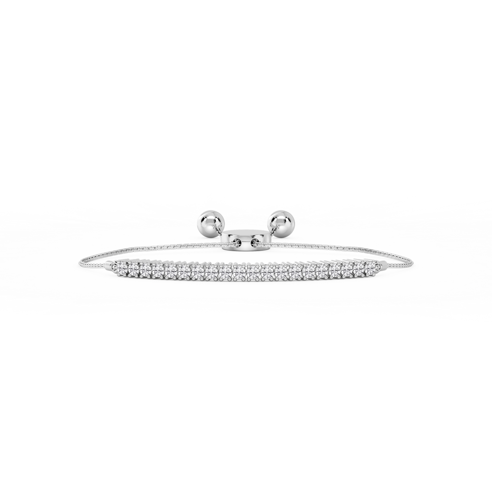 Round Lab Grown Diamond Adjustable Bolo Bracelet