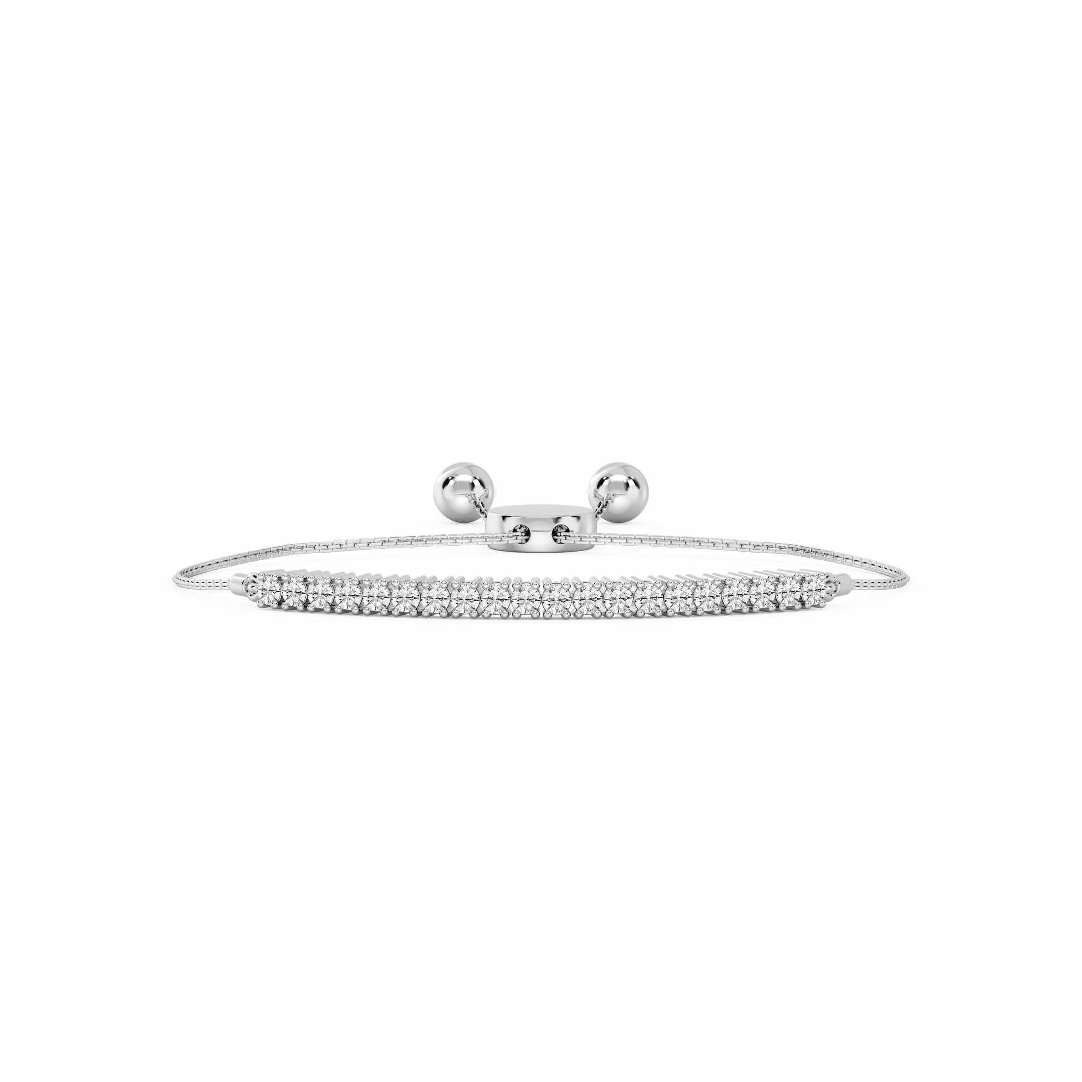 Round Lab Grown Diamond Adjustable Bolo Bracelet