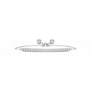 Round Lab Grown Diamond Adjustable Bolo Bracelet