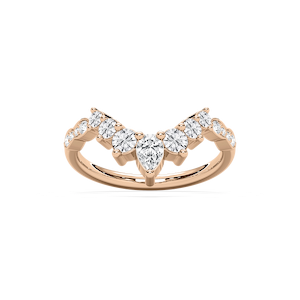 Laci 3/4 ctw Pear and Round Lab Grown Diamond Graduated Curved Band