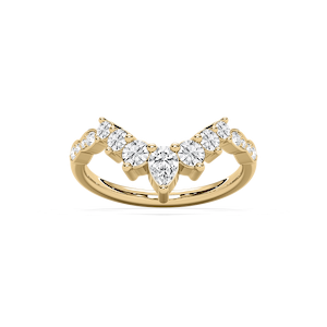 Laci 3/4 ctw Pear and Round Lab Grown Diamond Graduated Curved Band
