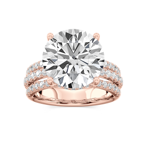 Lasha 11 ⅕ ctw Emerald Lab Grown Diamond Triple Row Hidden Halo Engagement Ring - Signature Collection