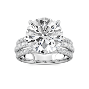 Lasha 11 ⅕ ctw Emerald Lab Grown Diamond Triple Row Hidden Halo Engagement Ring - Signature Collection