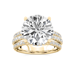 Lasha 11 ⅕ ctw Emerald Lab Grown Diamond Triple Row Hidden Halo Engagement Ring - Signature Collection