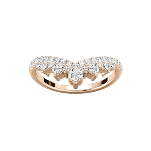 Lena 5/8 ctw Round Lab Grown Diamond Chevron Curved Band