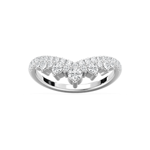 Lena 5/8 ctw Round Lab Grown Diamond Chevron Curved Band