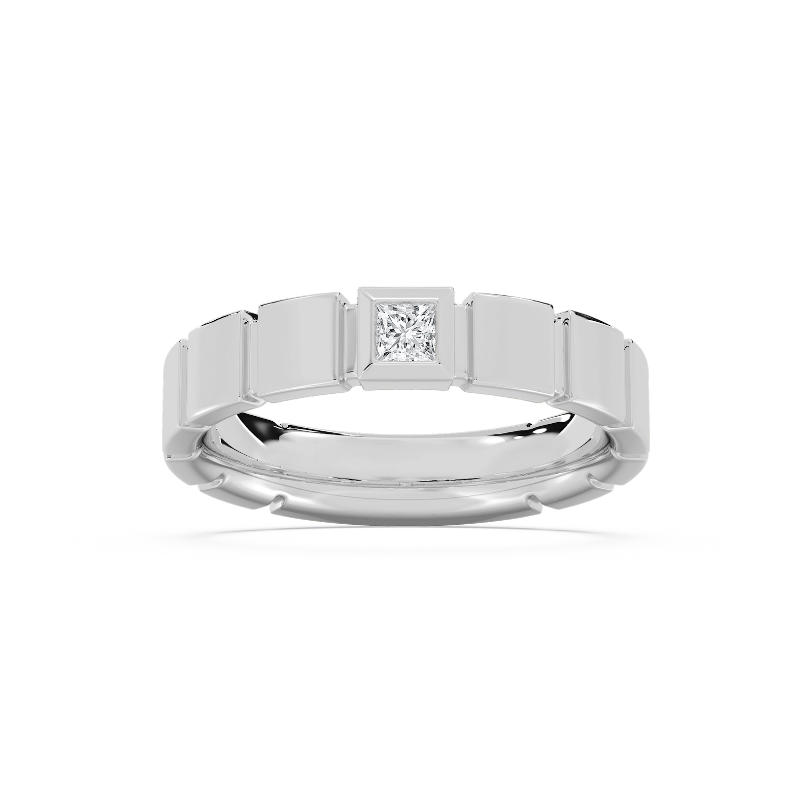 Liam Square Cut Band in Rose Gold