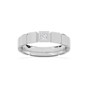 Liam 1/6 ct Princess Lab Grown Diamond 4.80mm Bezel Mens Wedding Band