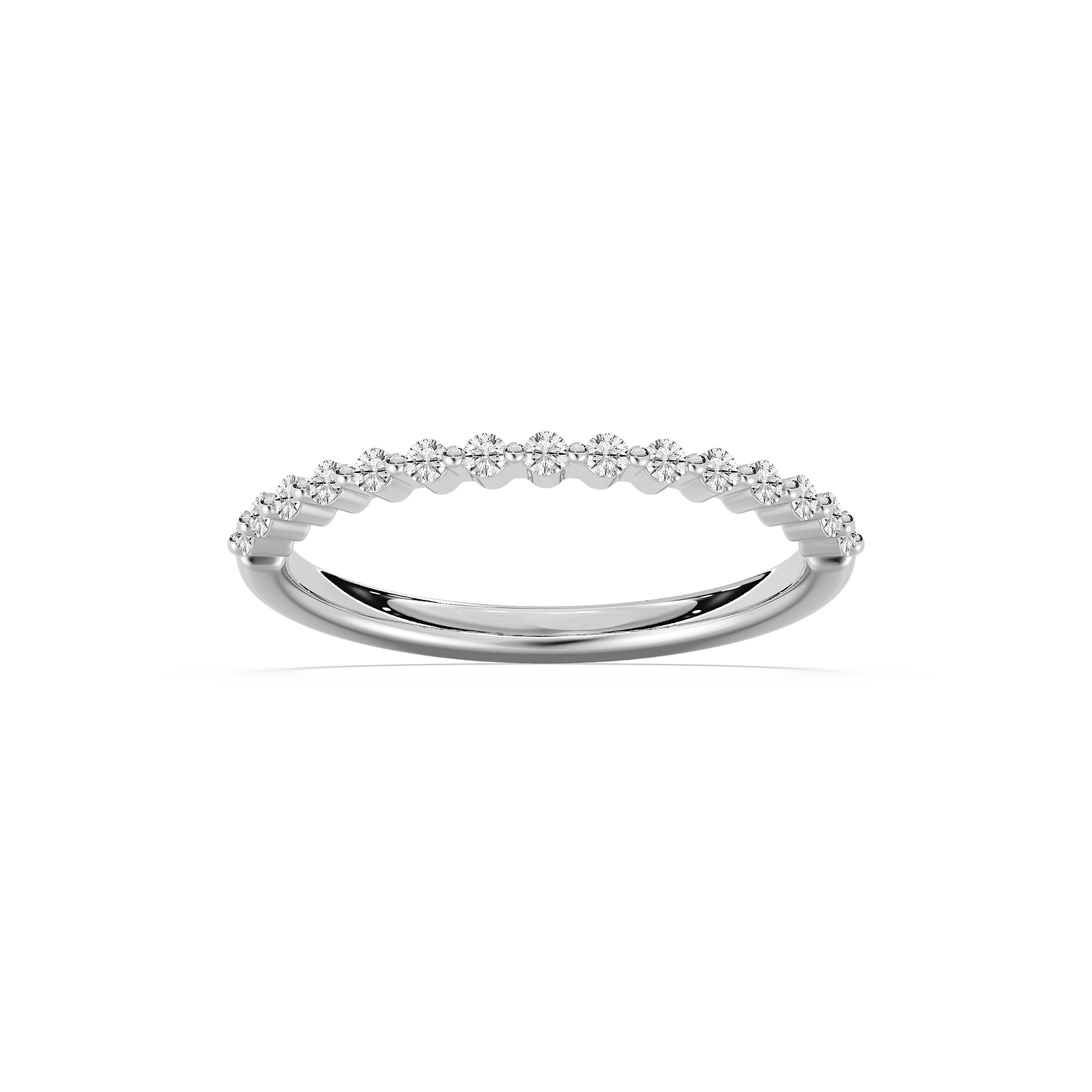 Diamond accented wedding band in recycled 14K white gold made to fit the Lilac Engagement Ring | Diamond accented wedding band in recycled 14K white gold made to fit the Lilac Engagement Ring