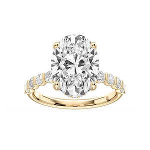 Lillie Oval Lab Grown Diamond Bar Set Hidden Halo Engagement Ring