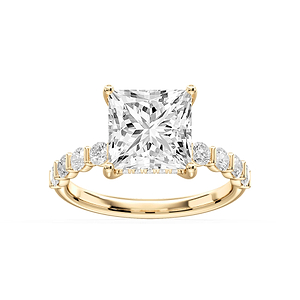 Lillie Princess Lab Grown Diamond Bar Set Hidden Halo Engagement Ring