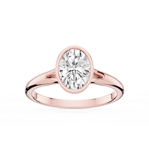 Linda Oval Lab Grown Diamond Bezel Split Shank Solitaire Engagement Ring