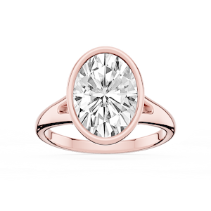 Linda Oval Lab Grown Diamond Bezel Split Shank Solitaire Engagement Ring