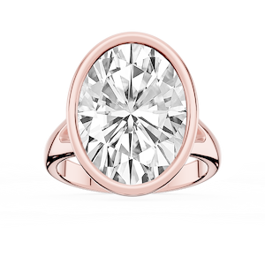 Linda Oval Lab Grown Diamond Bezel Split Shank Solitaire Engagement Ring