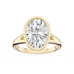 Linda Oval Lab Grown Diamond Bezel Split Shank Solitaire Engagement Ring