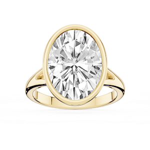 Linda Oval Lab Grown Diamond Bezel Split Shank Solitaire Engagement Ring