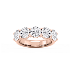 Kate Round Lab Grown Diamond 5-Stone V-Prong Anniversary Band