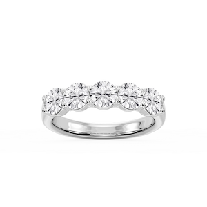 Kate Round Lab Grown Diamond 5-Stone V-Prong Anniversary Band