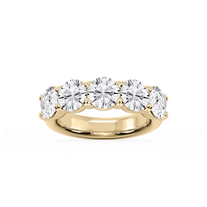 Kate Round Lab Grown Diamond 5-Stone V-Prong Anniversary Band