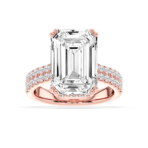 London 10 ¾ ctw Emerald Lab Grown Diamond Hidden Halo Engagement Ring - Signature Collection