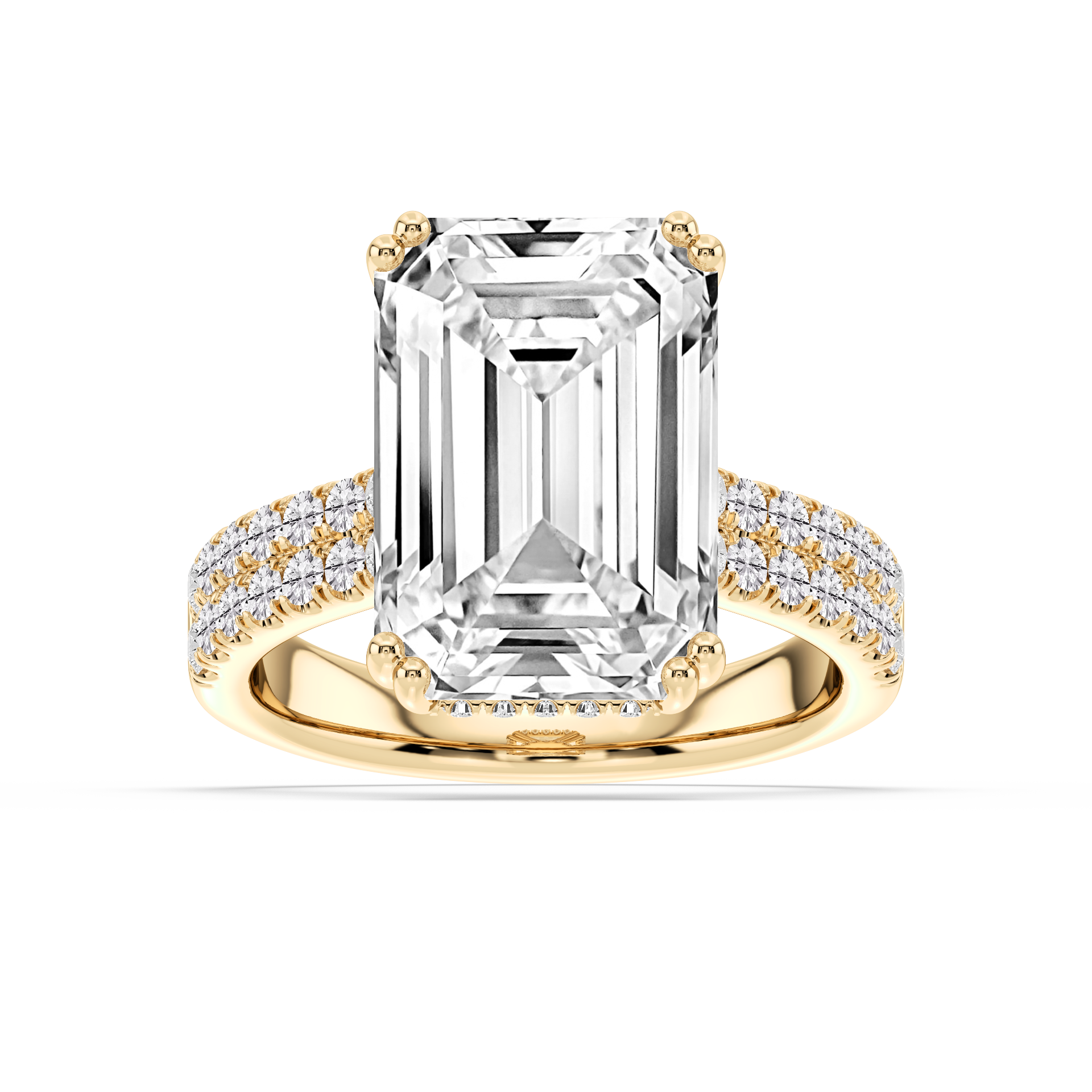 London 10 ¾ ctw Emerald Lab Grown Diamond Hidden Halo Engagement Ring - Signature Collection