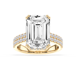 London 10 ¾ ctw Emerald Lab Grown Diamond Hidden Halo Engagement Ring - Signature Collection