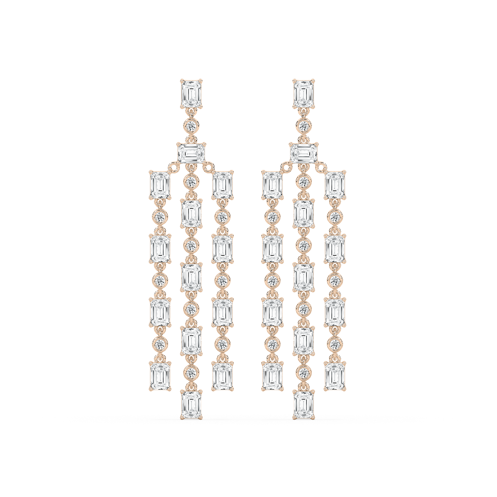 6 ¹⁄₅ ctw Lab Grown Diamond Long Geometric Drop Earrings