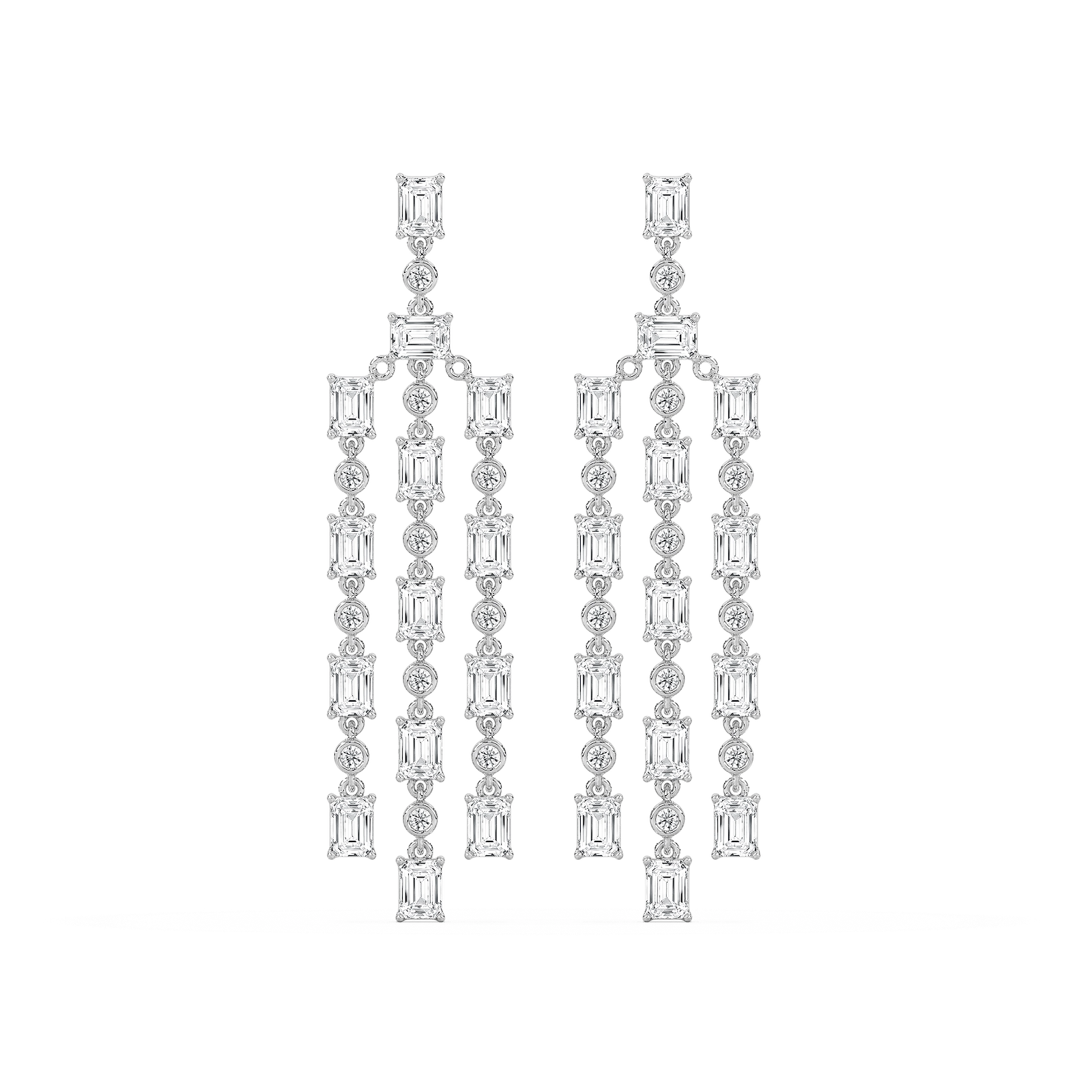 6 ¹⁄₅ ctw Lab Grown Diamond Long Geometric Drop Earrings