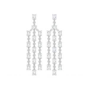 1/4 ctw Lab Grown Diamond Long Geometric Drop Earrings