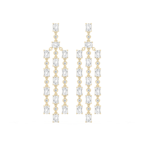 1/4 ctw Lab Grown Diamond Long Geometric Drop Earrings