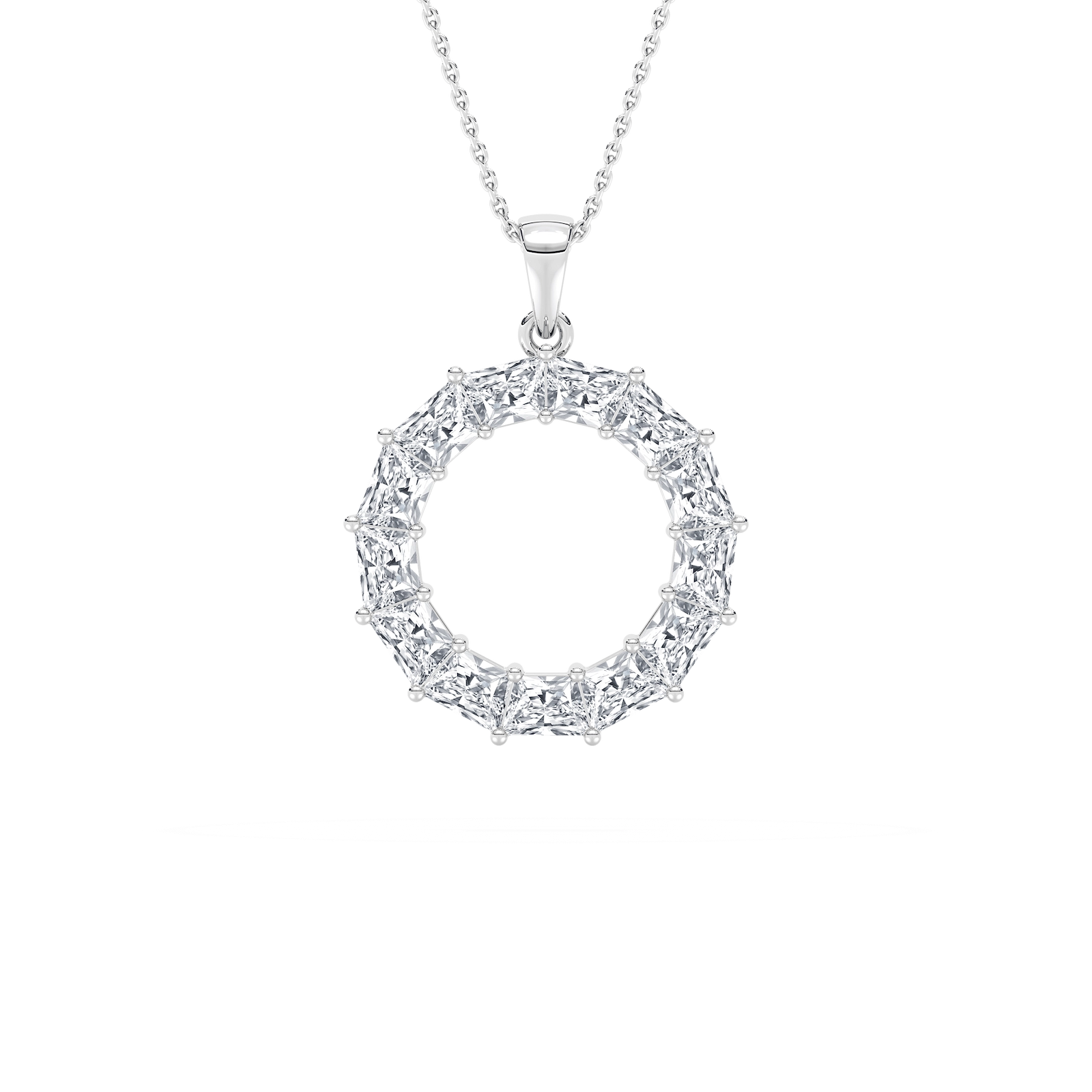 Looking Glass Circle Necklace in Rose Gold