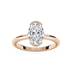 Louisa 2 ²⁄₃ ctw Oval Lab Grown Diamond Semi Bezel Solitaire Engagement Ring