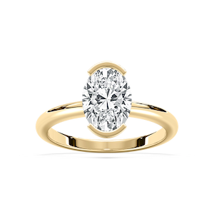 Louisa 2 ²⁄₃ ctw Oval Lab Grown Diamond Semi Bezel Solitaire Engagement Ring