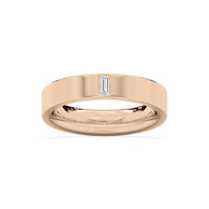 Lucas 1/8 ct Baguette Lab Grown Diamond 5.20mm Flat Edge Mens Wedding Band