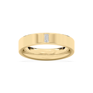 Lucas 1/8 ct Baguette Lab Grown Diamond 5.20mm Flat Edge Mens Wedding Band