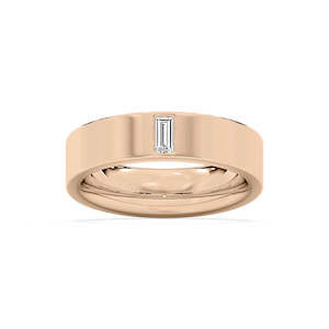 Lucas 1/5 ct Baguette Lab Grown Diamond 6.40mm Flat Edge Mens Wedding Band