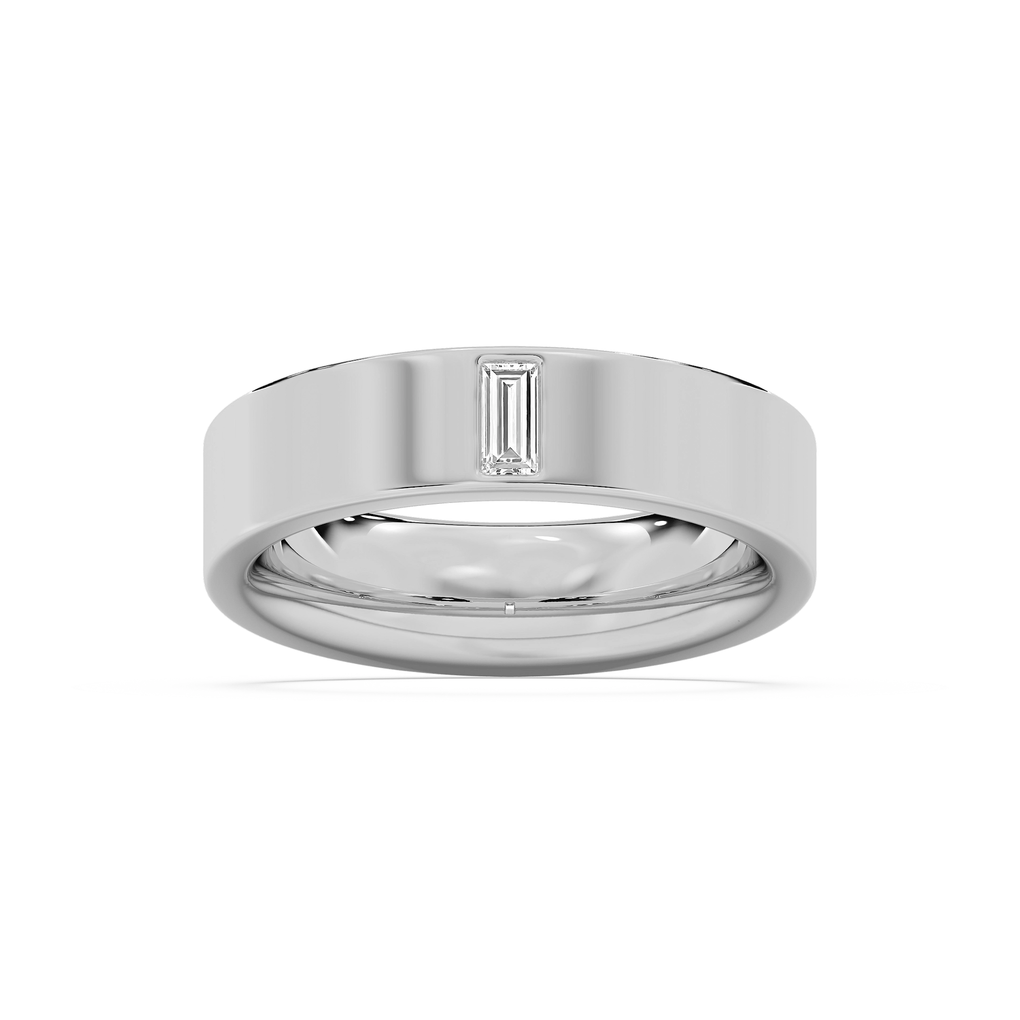 Lucas Flat Edge Finish Band in Rose Gold