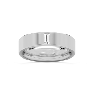 Lucas 1/5 ct Baguette Lab Grown Diamond 6.40mm Flat Edge Mens Wedding Band