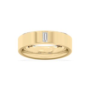 Lucas 1/5 ct Baguette Lab Grown Diamond 6.40mm Flat Edge Mens Wedding Band
