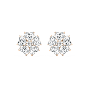 8 ctw Lab Grown Diamond Lucky Heart Stud Earrings