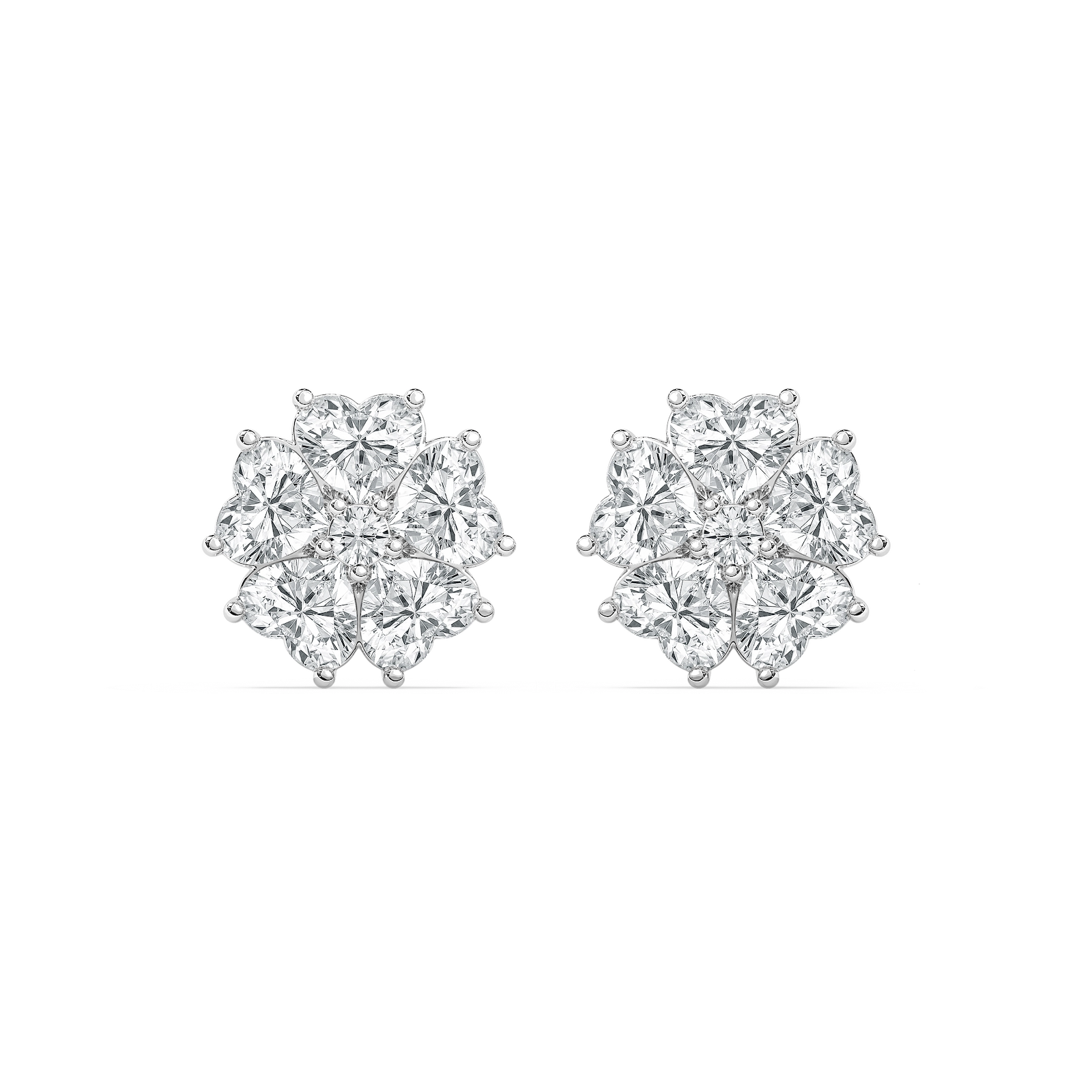 Lucky Heart Stud Earrings in 14K Rose Gold