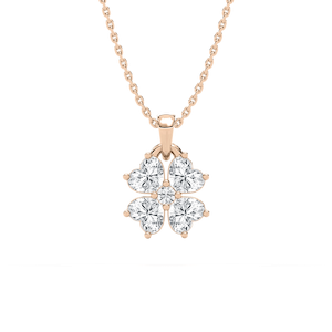 1 ctw Heart and Round Lab Grown Diamond Lucky in Love Pendant - 18 Inches
