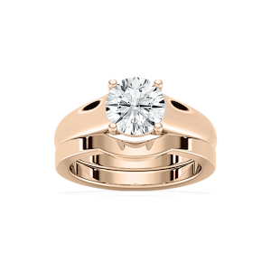 Lucy Lab Grown Diamond Wide Cathedral Solitaire Wedding Set