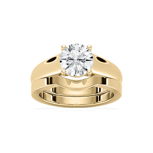Lucy Lab Grown Diamond Wide Cathedral Solitaire Wedding Set